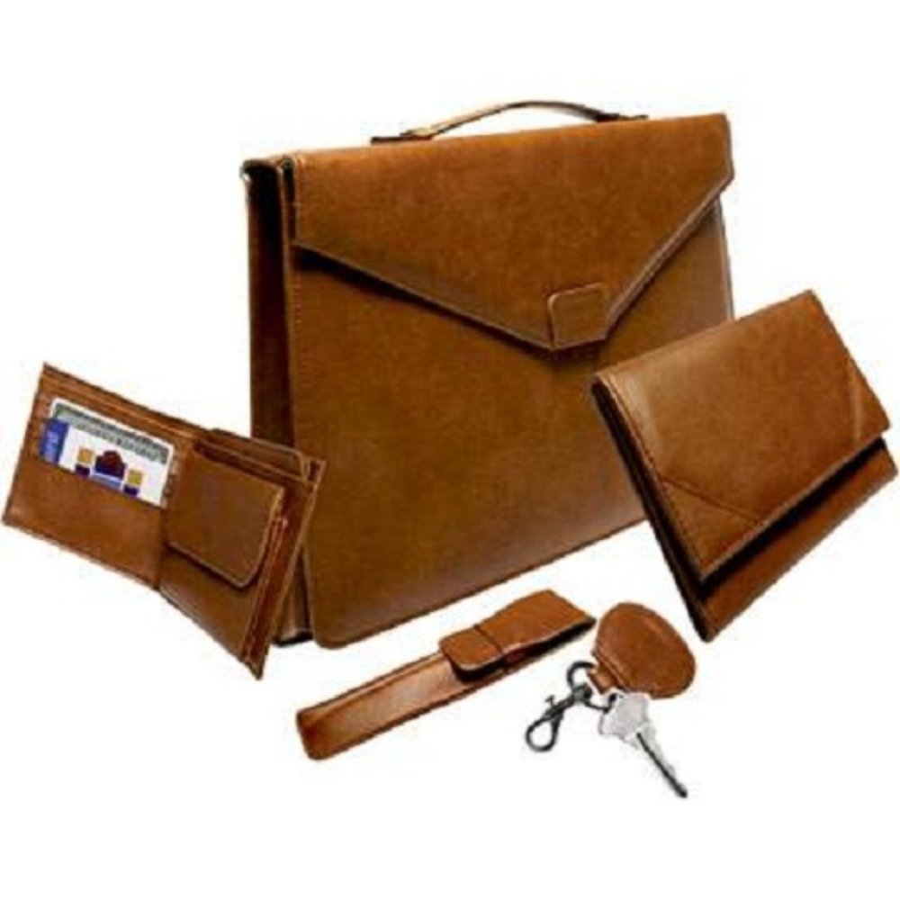 GNBI 5-Piece Business Attach, Checkbook Wallet, Wallet, Key Chain, Penholder Set